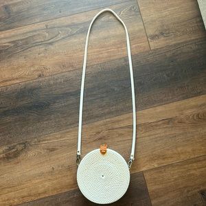 Anthropologie White Rattan bag